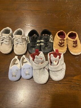 Multi-Color Baby Shoe Set — Gray, Black, Tan, Light Blue, Heather Gray